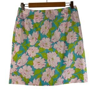 Lauren Ralph Lauren Women’s 6 Floral Lightweight Skirt Cotton Blue Spring Preppy